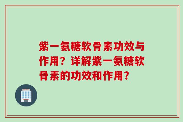 紫一氨糖软骨素功效与作用？详解紫一氨糖软骨素的功效和作用？