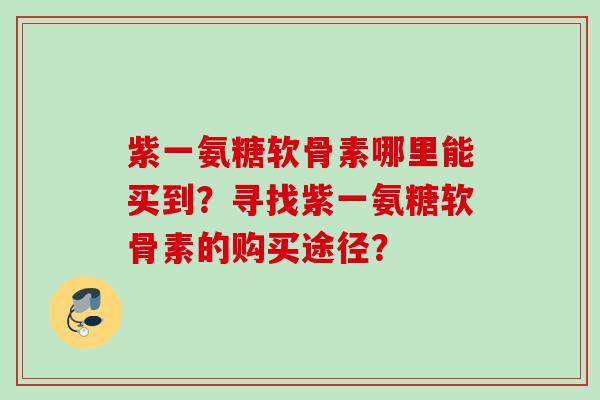 紫一氨糖软骨素哪里能买到？寻找紫一氨糖软骨素的购买途径？