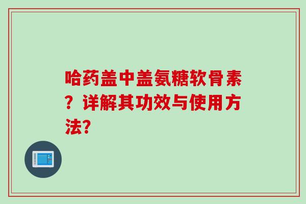 哈药盖中盖氨糖软骨素？详解其功效与使用方法？