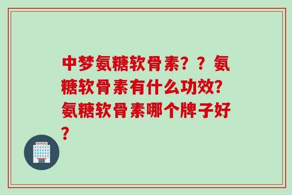 中梦氨糖软骨素？？氨糖软骨素有什么功效？氨糖软骨素哪个牌子好？