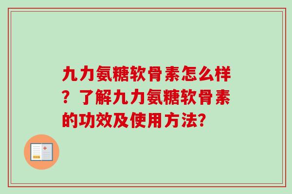 九力氨糖软骨素怎么样？了解九力氨糖软骨素的功效及使用方法？
