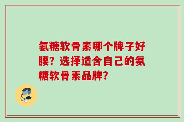 氨糖软骨素哪个牌子好腰？选择适合自己的氨糖软骨素品牌？