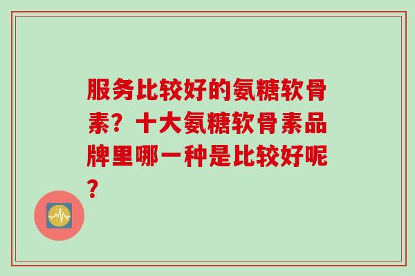 服务比较好的氨糖软骨素？十大氨糖软骨素品牌里哪一种是比较好呢？