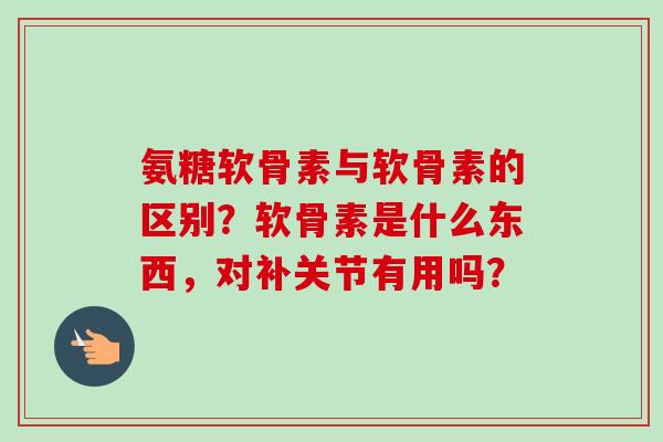 氨糖软骨素与软骨素的区别？软骨素是什么东西，对补关节有用吗？