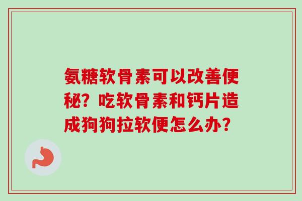 氨糖软骨素可以改善便秘？吃软骨素和钙片造成狗狗拉软便怎么办？