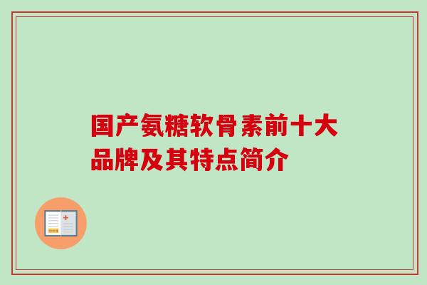 国产氨糖软骨素前十大品牌及其特点简介