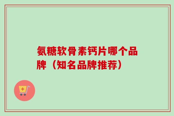 氨糖软骨素钙片哪个品牌（知名品牌推荐）