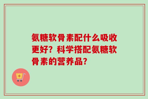 氨糖软骨素配什么吸收更好？科学搭配氨糖软骨素的营养品？