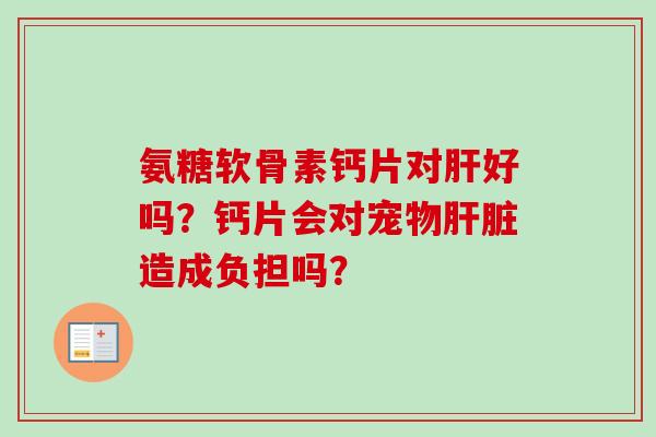 氨糖软骨素钙片对肝好吗？钙片会对宠物肝脏造成负担吗？