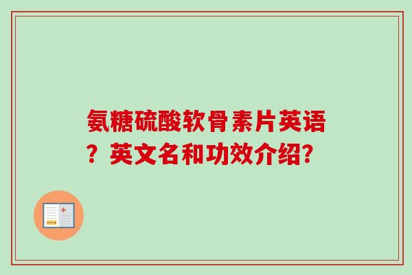 氨糖硫酸软骨素片英语？英文名和功效介绍？