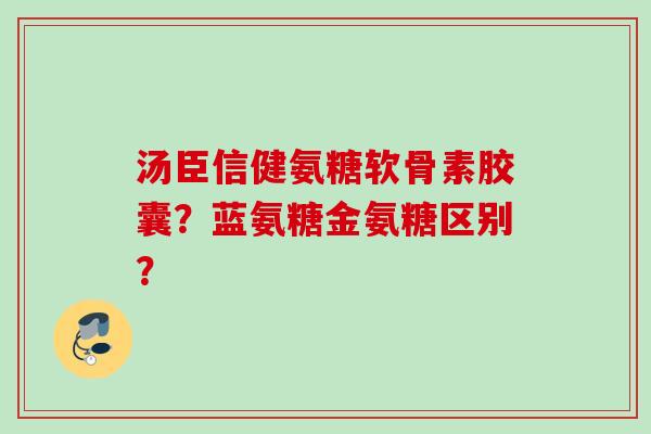 汤臣信健氨糖软骨素胶囊？蓝氨糖金氨糖区别？
