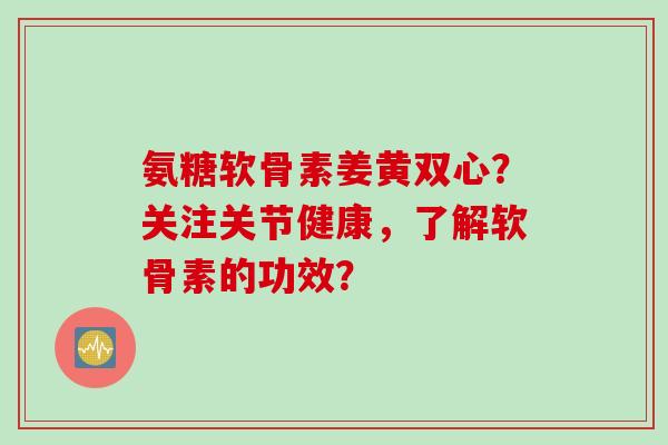 氨糖软骨素姜黄双心？关注关节健康，了解软骨素的功效？