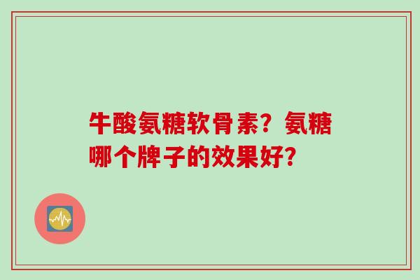 牛酸氨糖软骨素？氨糖哪个牌子的效果好？