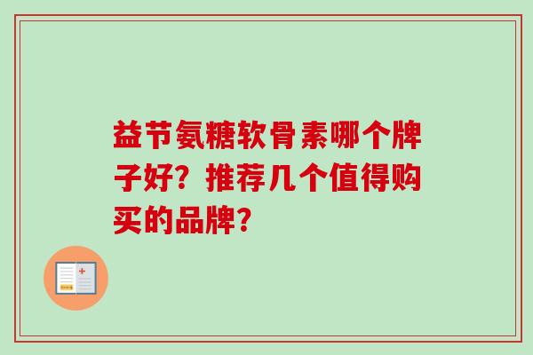 益节氨糖软骨素哪个牌子好？推荐几个值得购买的品牌？