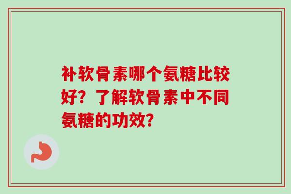 补软骨素哪个氨糖比较好？了解软骨素中不同氨糖的功效？