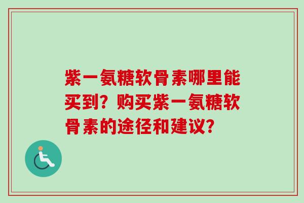 紫一氨糖软骨素哪里能买到？购买紫一氨糖软骨素的途径和建议？