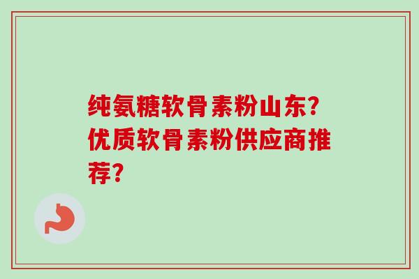纯氨糖软骨素粉山东？优质软骨素粉供应商推荐？