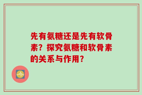 先有氨糖还是先有软骨素？探究氨糖和软骨素的关系与作用？