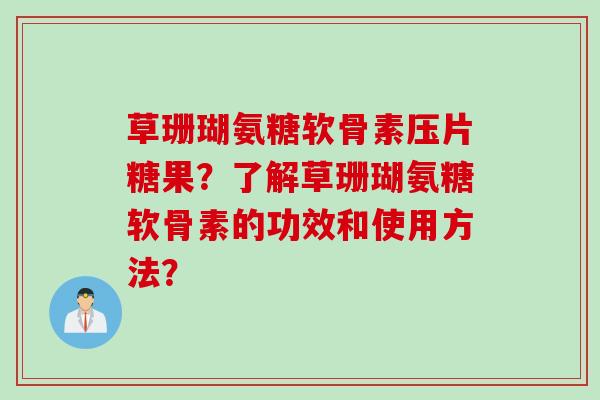 草珊瑚氨糖软骨素压片糖果？了解草珊瑚氨糖软骨素的功效和使用方法？
