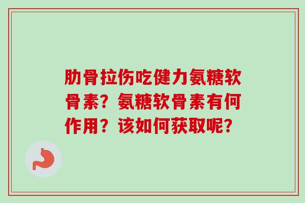 肋骨拉伤吃健力氨糖软骨素？氨糖软骨素有何作用？该如何获取呢？