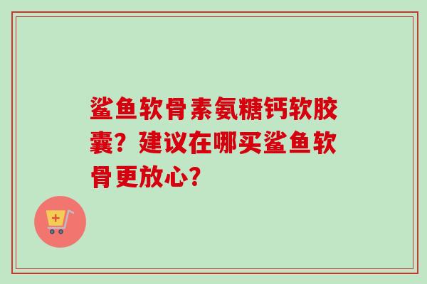 鲨鱼软骨素氨糖钙软胶囊？建议在哪买鲨鱼软骨更放心？