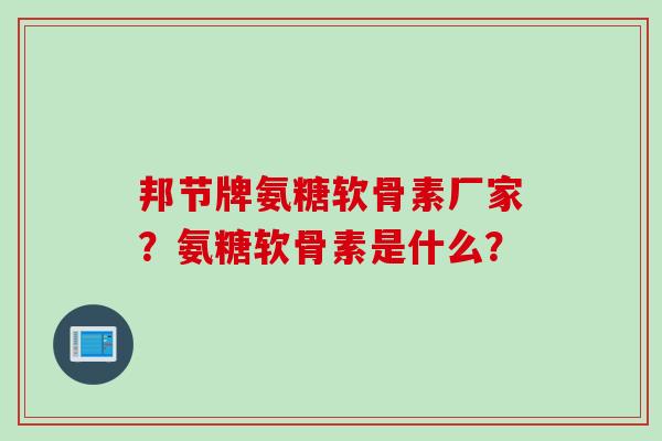 邦节牌氨糖软骨素厂家？氨糖软骨素是什么？