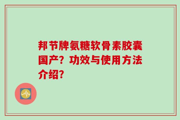 邦节牌氨糖软骨素胶囊国产？功效与使用方法介绍？