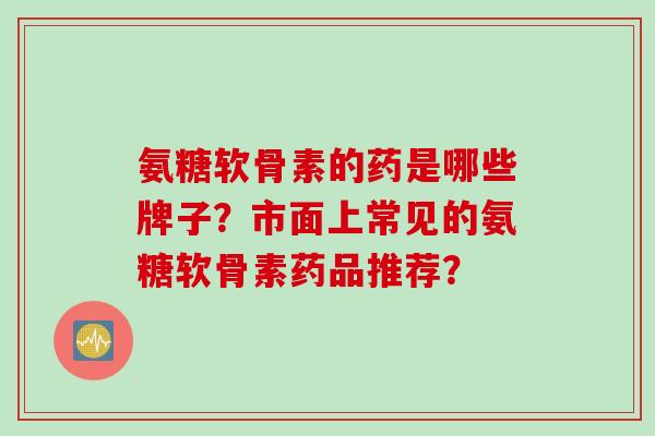 氨糖软骨素的药是哪些牌子？市面上常见的氨糖软骨素药品推荐？
