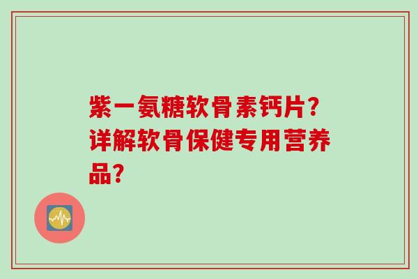 紫一氨糖软骨素钙片？详解软骨保健专用营养品？