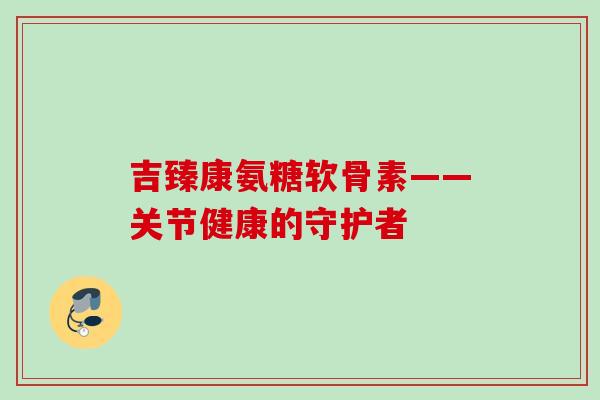 吉臻康氨糖软骨素——关节健康的守护者