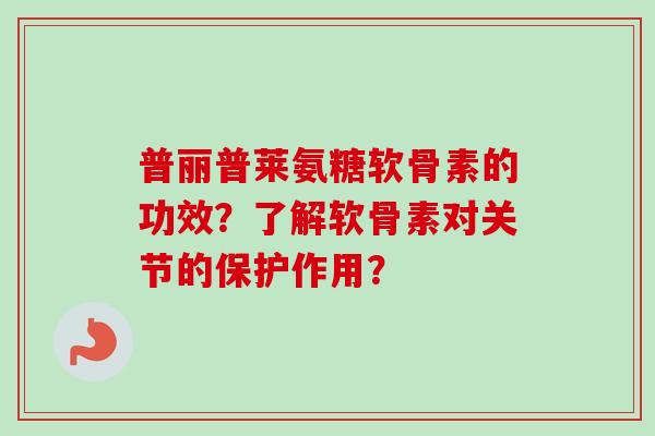 普丽普莱氨糖软骨素的功效？了解软骨素对关节的保护作用？
