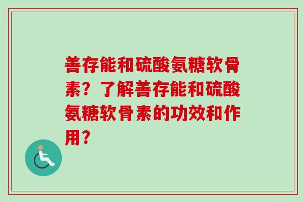 善存能和硫酸氨糖软骨素？了解善存能和硫酸氨糖软骨素的功效和作用？