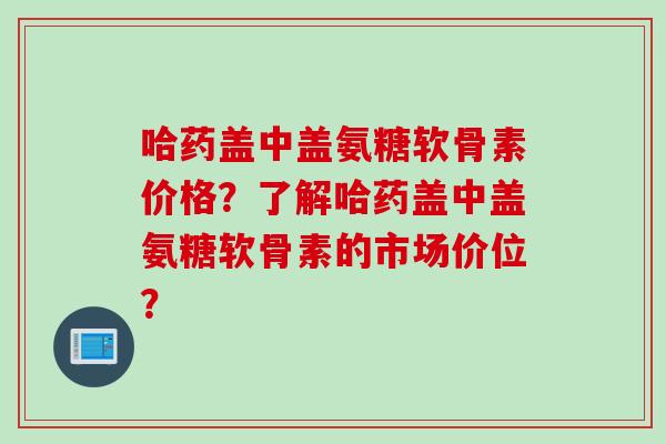 哈药盖中盖氨糖软骨素价格？了解哈药盖中盖氨糖软骨素的市场价位？