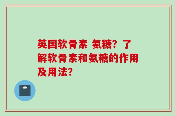 英国软骨素 氨糖？了解软骨素和氨糖的作用及用法？