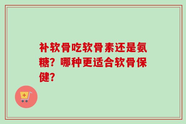 补软骨吃软骨素还是氨糖？哪种更适合软骨保健？