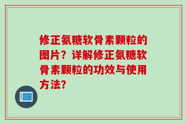 修正氨糖软骨素颗粒的图片？详解修正氨糖软骨素颗粒的功效与使用方法？