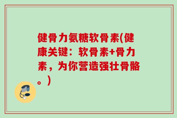 健骨力氨糖软骨素(健康关键：软骨素+骨力素，为你营造强壮骨骼。)