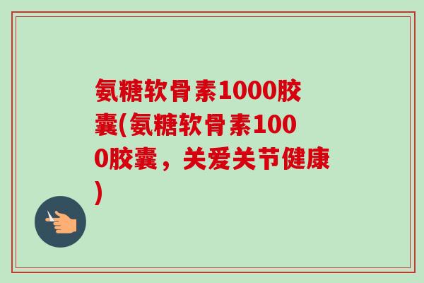 氨糖软骨素1000胶囊(氨糖软骨素1000胶囊，关爱关节健康)