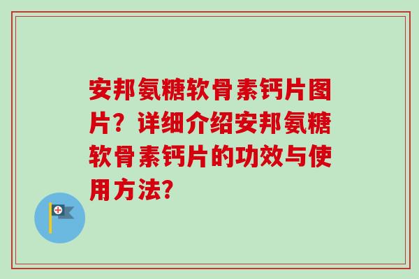 安邦氨糖软骨素钙片图片？详细介绍安邦氨糖软骨素钙片的功效与使用方法？