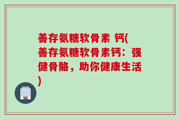 善存氨糖软骨素 钙(善存氨糖软骨素钙：强健骨骼，助你健康生活)