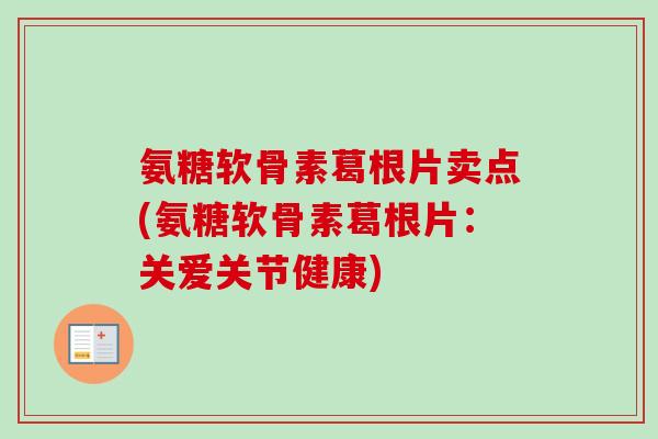氨糖软骨素葛根片卖点(氨糖软骨素葛根片：关爱关节健康)