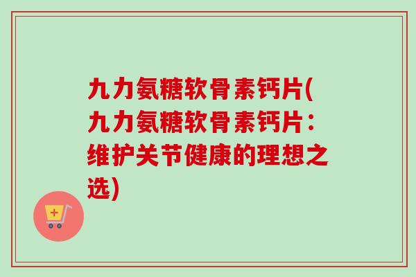 九力氨糖软骨素钙片(九力氨糖软骨素钙片：维护关节健康的理想之选)