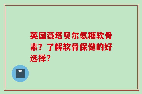 英国薇塔贝尔氨糖软骨素？了解软骨保健的好选择？