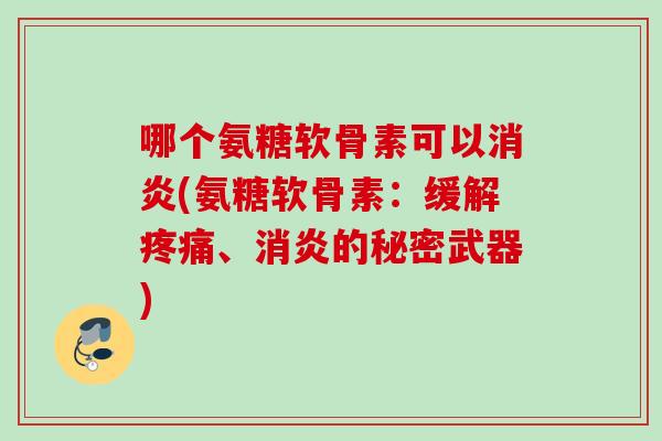 哪个氨糖软骨素可以消炎(氨糖软骨素：缓解疼痛、消炎的秘密武器)
