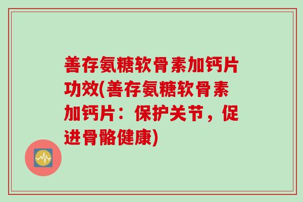 善存氨糖软骨素加钙片功效(善存氨糖软骨素加钙片：保护关节，促进骨骼健康)
