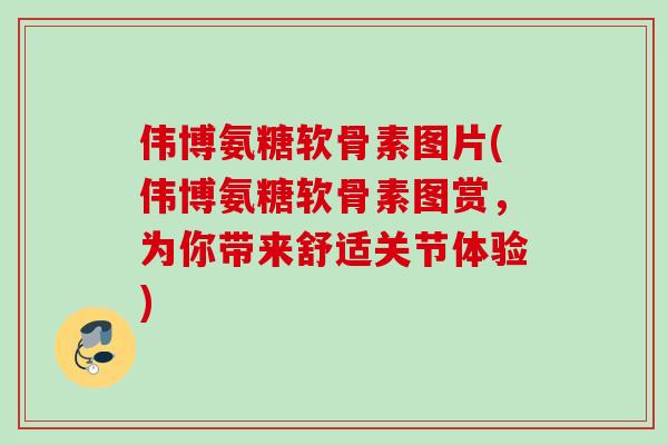 伟博氨糖软骨素图片(伟博氨糖软骨素图赏，为你带来舒适关节体验)