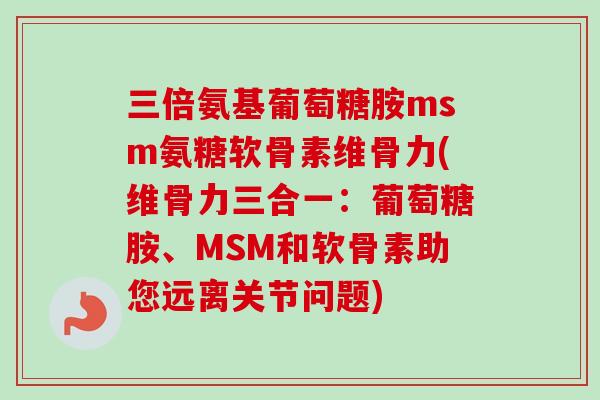 三倍氨基葡萄糖胺msm氨糖软骨素维骨力(维骨力三合一：葡萄糖胺、MSM和软骨素助您远离关节问题)