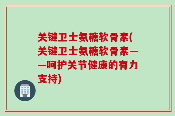关键卫士氨糖软骨素(关键卫士氨糖软骨素——呵护关节健康的有力支持)