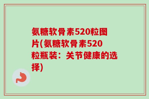 氨糖软骨素520粒图片(氨糖软骨素520粒瓶装：关节健康的选择)