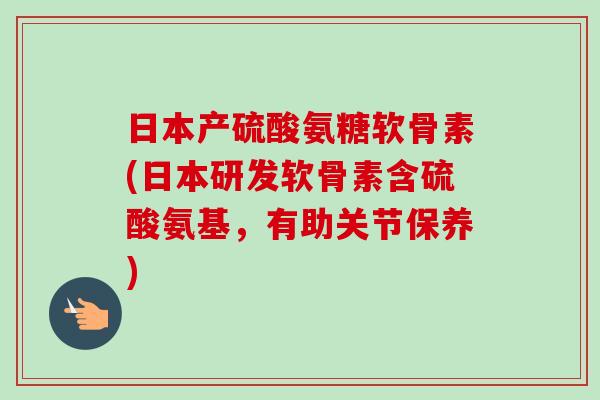日本产硫酸氨糖软骨素(日本研发软骨素含硫酸氨基，有助关节保养)
